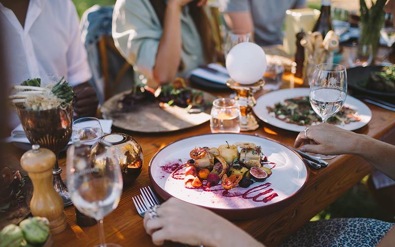 Unique foods on a plate at a farm to table restaurant