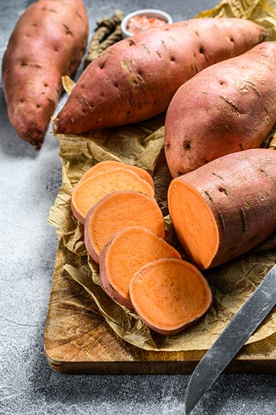 Fresh sweet potatoes